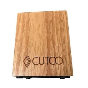 CUTCO Utensil knives Tool Holder Box Caddy Storage Wood Honey Oak 4x4x5 Made USA